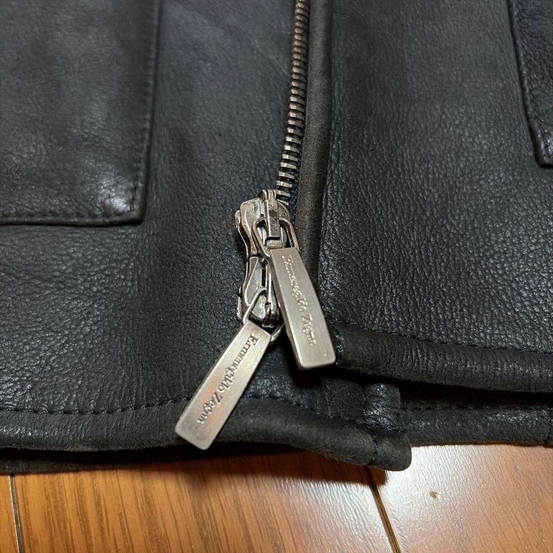 【値下げ】エルメネジルドゼニアのムートンコート　ブラック　イタリア製