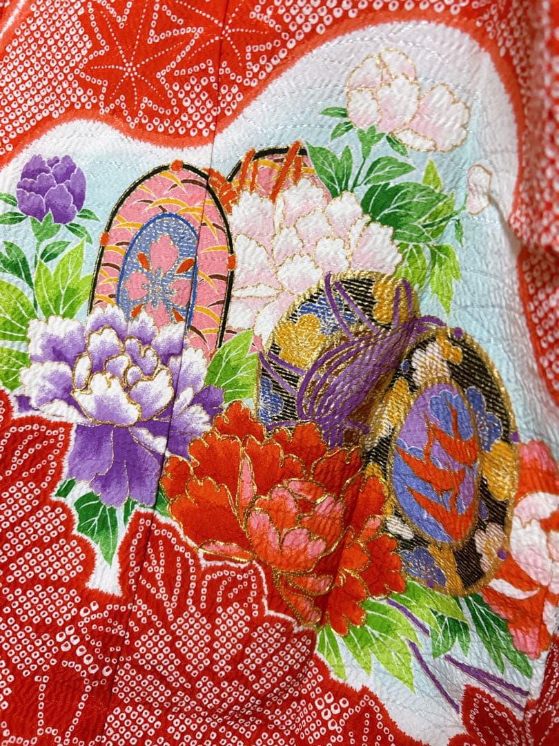 人気の鹿の子♡七五三　7歳　女の子　セット　一式　赤系