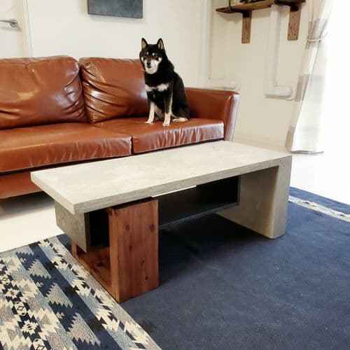 morterette ローテーブル コンクリート調エフェクト 天板 モルタル風