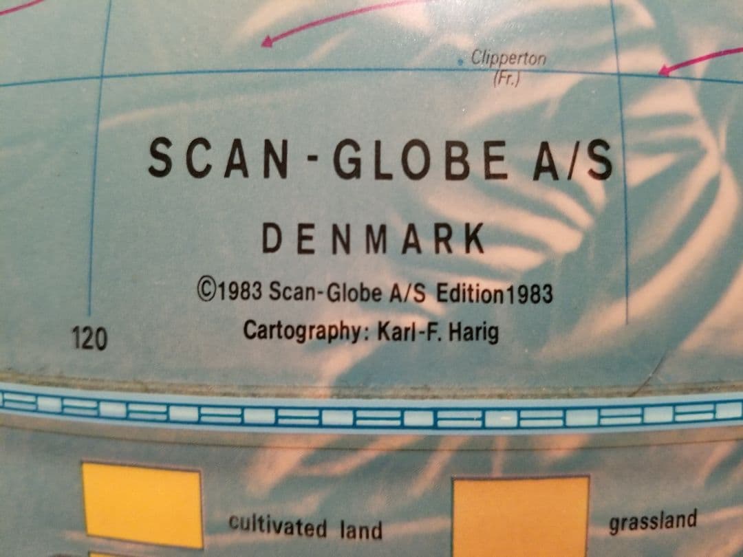 レア 北欧 デンマーク製 スキャングローブ社 木製 地球儀 ウッド