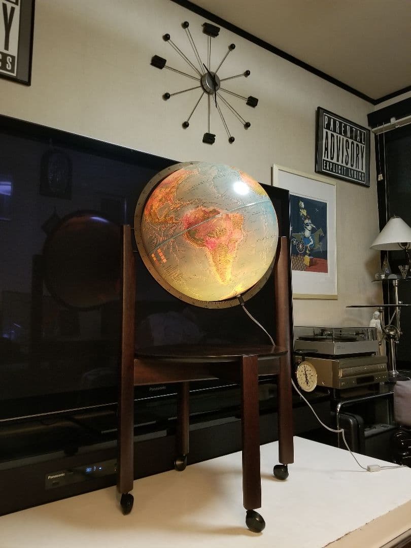 レア 北欧 デンマーク製 スキャングローブ社 木製 地球儀 ウッド