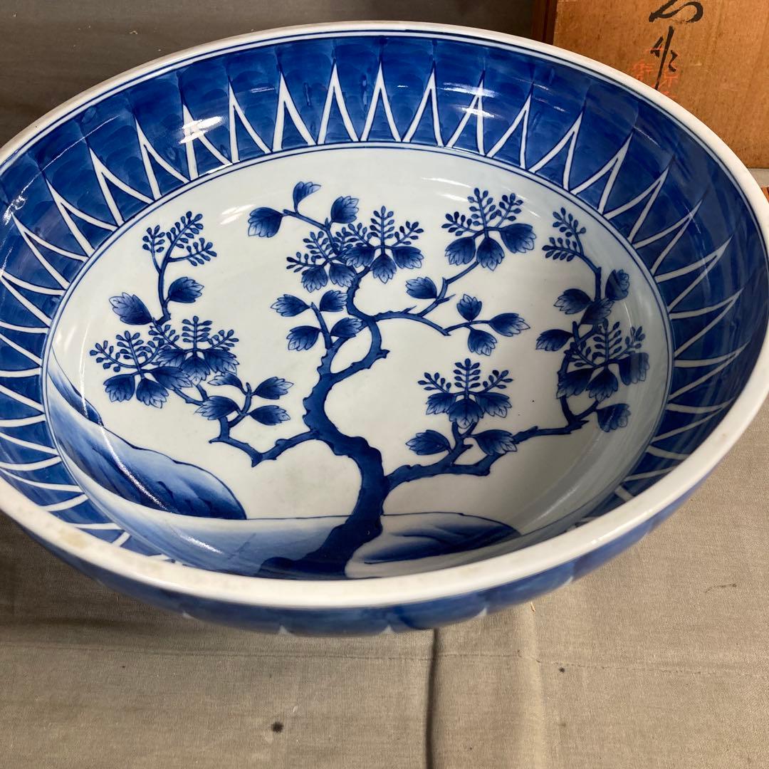 【mintonさん専用】古伊万里の伝統　名窯　舘林源右衛門作　染付桐絵　大深鉢 mintonさん専用】古伊万里の伝統 名窯 舘林源右衛門作 染付桐絵 大深鉢