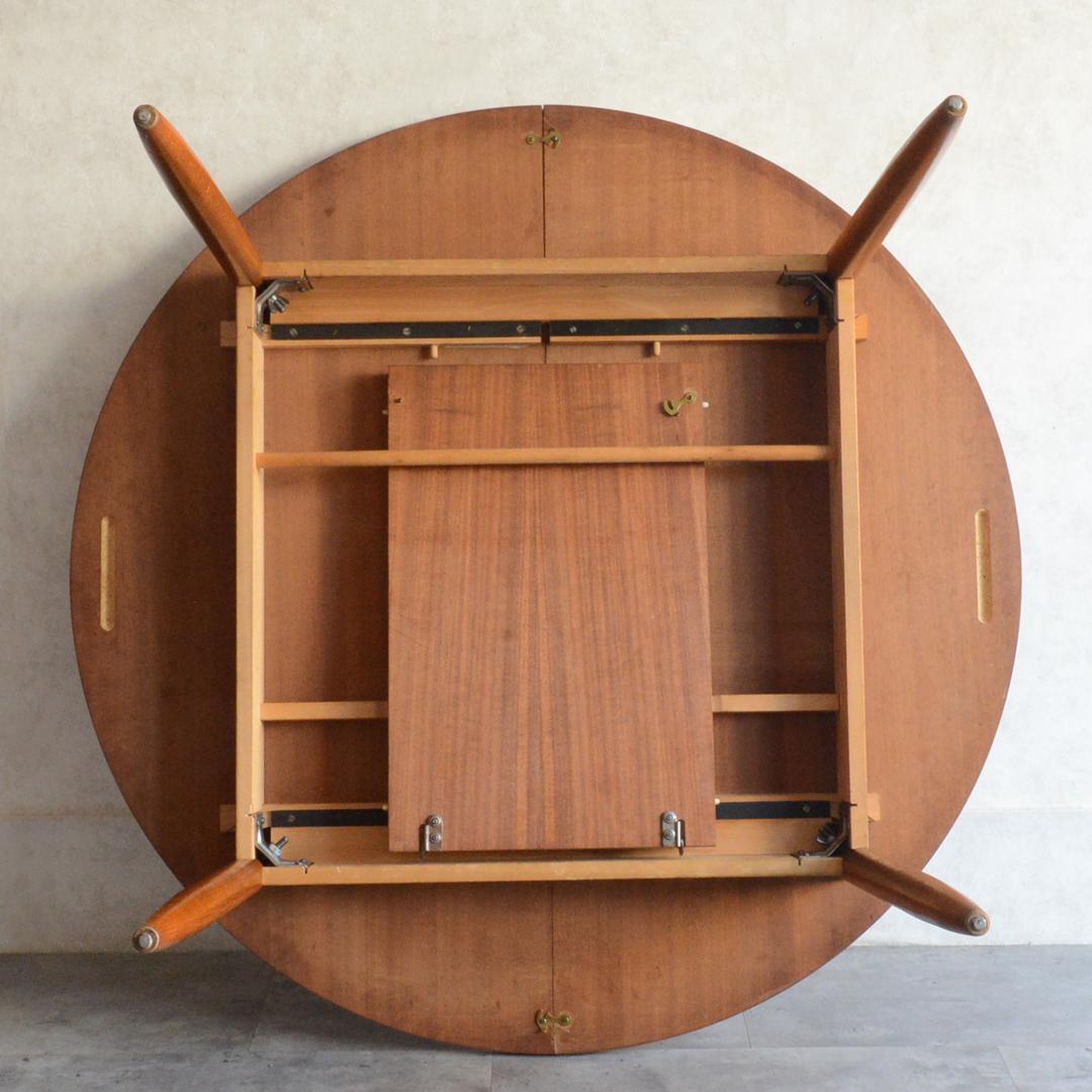 イギリスヴィンテージ エクステンション ラウンド ダイニングテーブル 拡張式円形