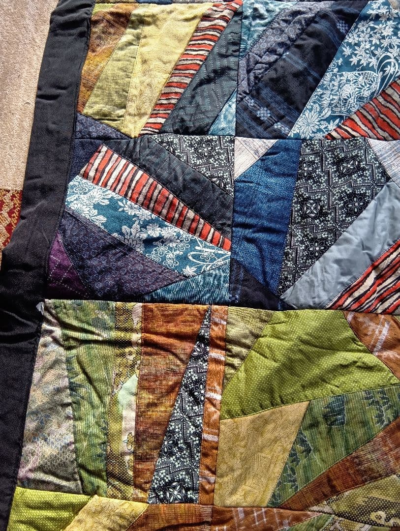 着物リメイク、キルトパッチワークマット