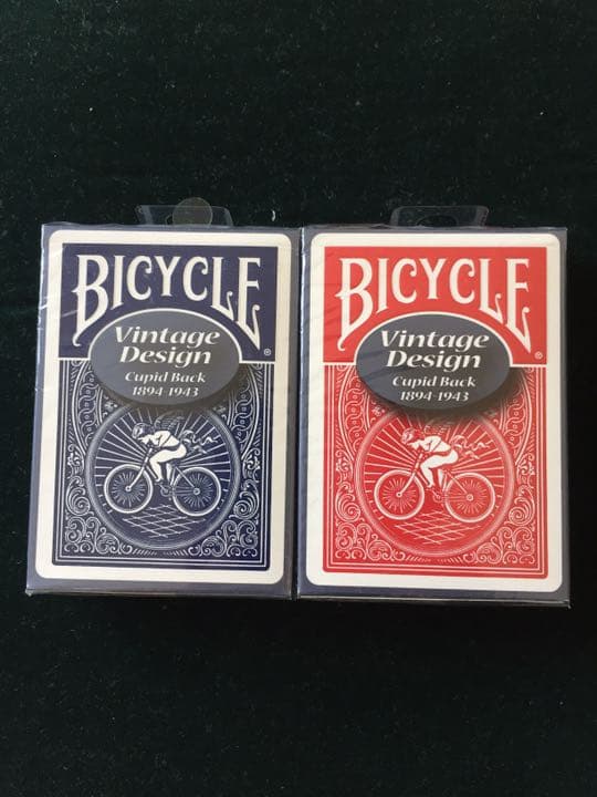 絶版 新品未使用]復刻版バイスクル ビンテージバック赤青各1個