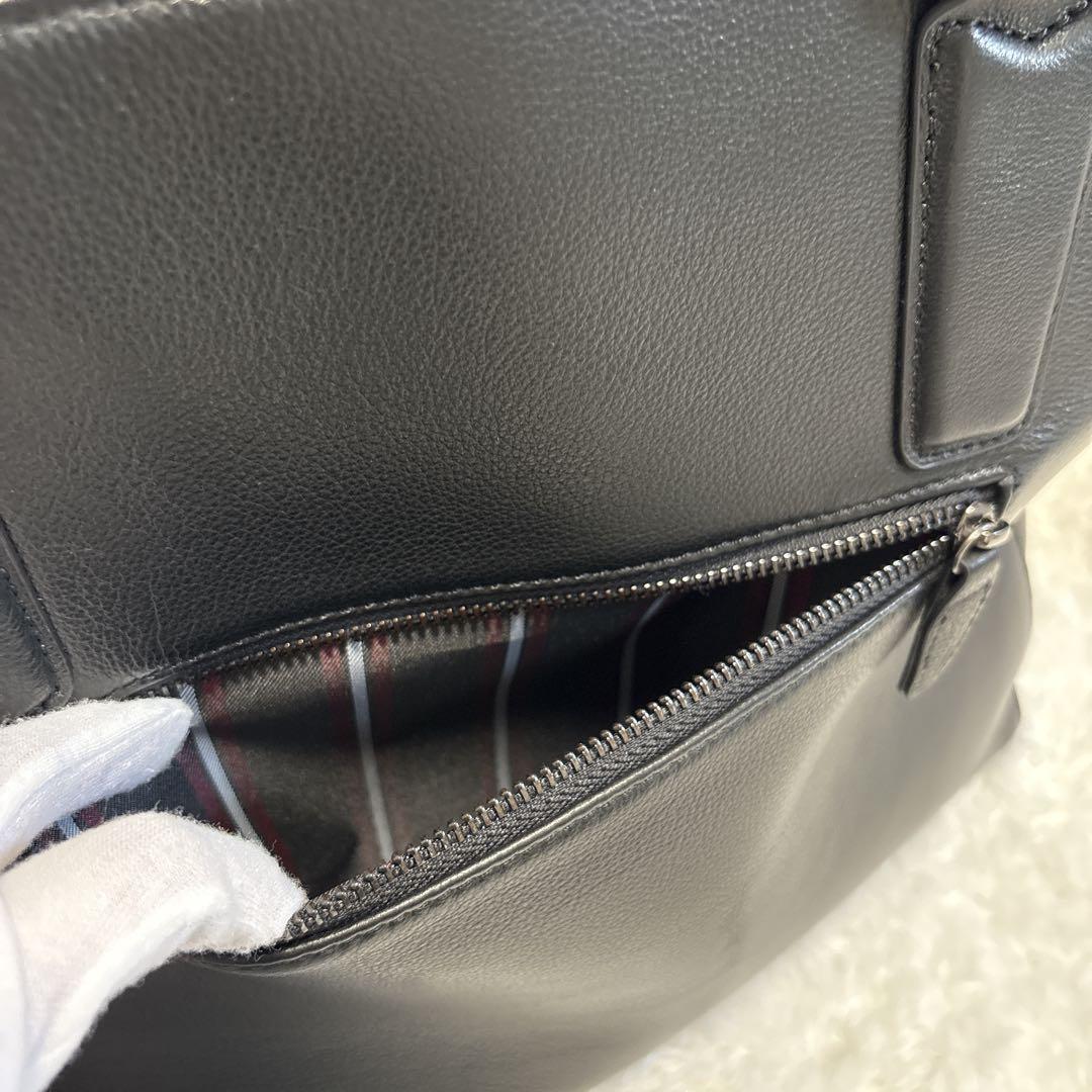 【新品】キャサリンハムネットロンドン トートバッグ 自立 A4 大容量 黒 牛革