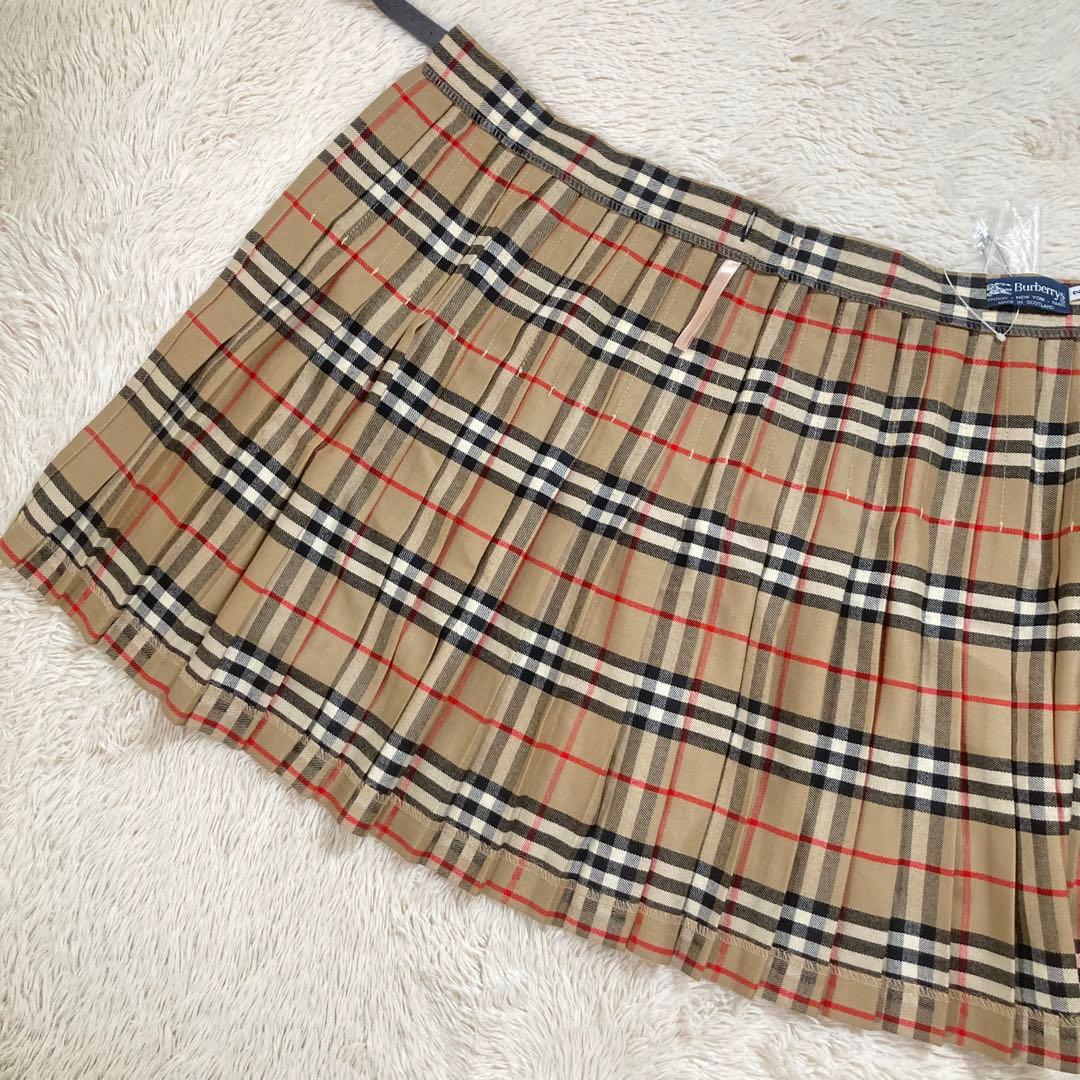美品 バーバリーズ プリーツ 巻きスカート 2WAYノバチェック スコットランド