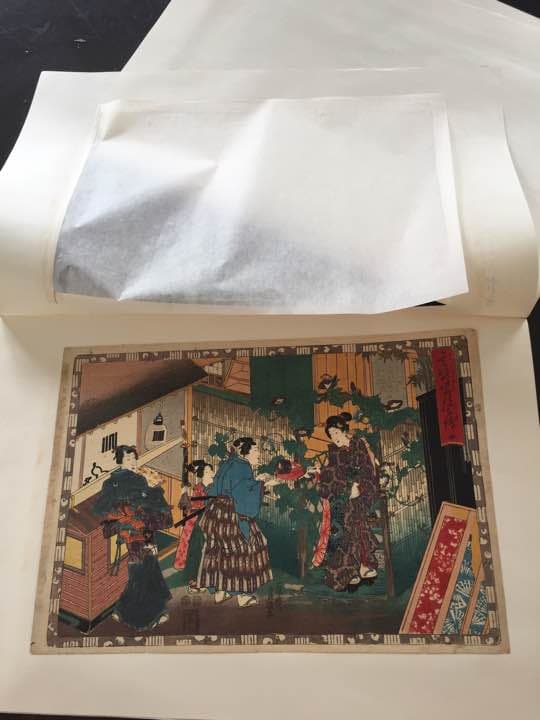 貴重・美品】浮世絵 木版画☆三代目歌川豊国画 ☆江戸時代 ☆裏打