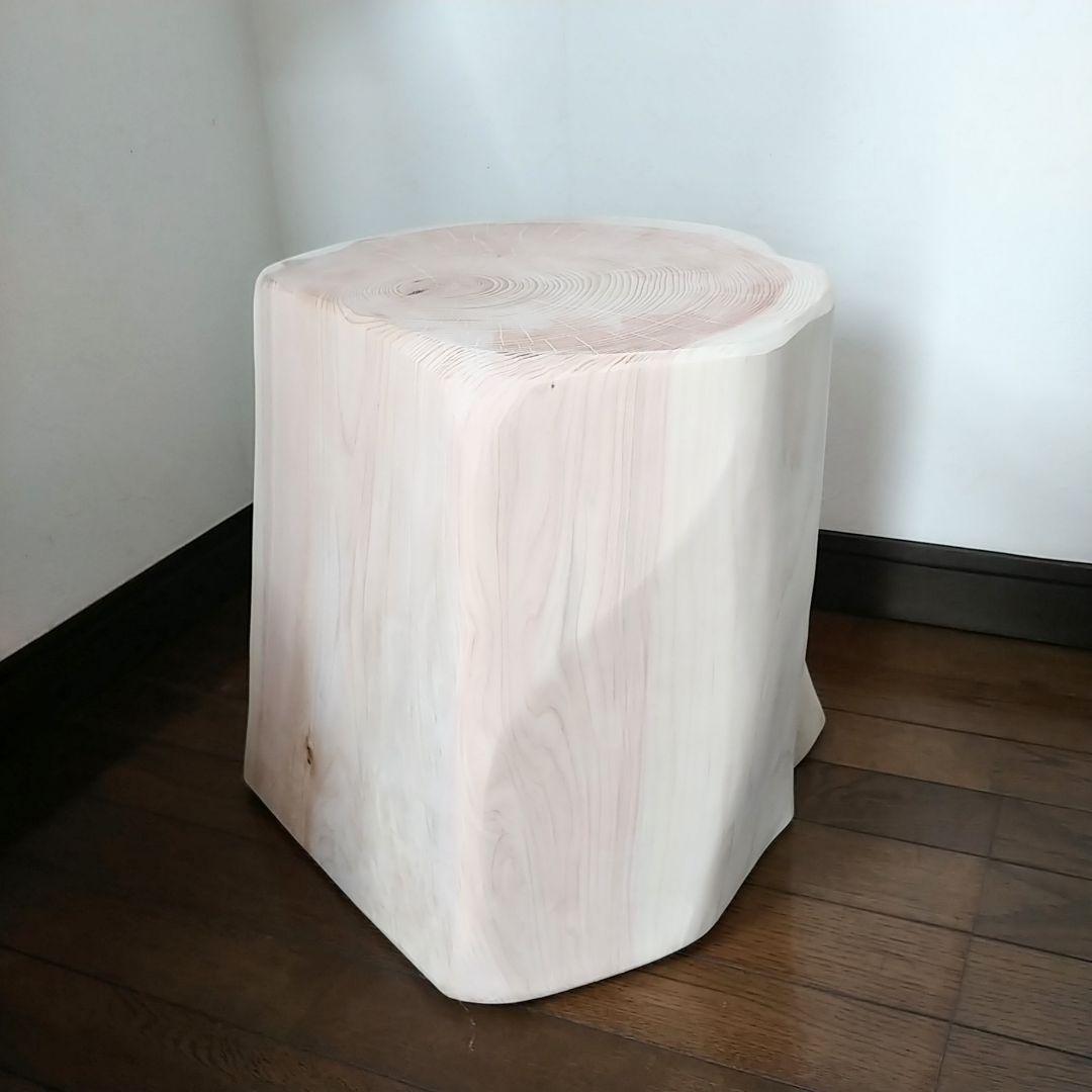 丸太スツール　丸太サイドテーブル　ヒノキの根元