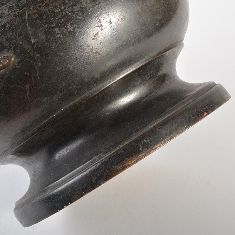 古銅銀象嵌　碇桜文　長顎瓶　横須賀泉商会款　重さ約6kg　H　R7179B