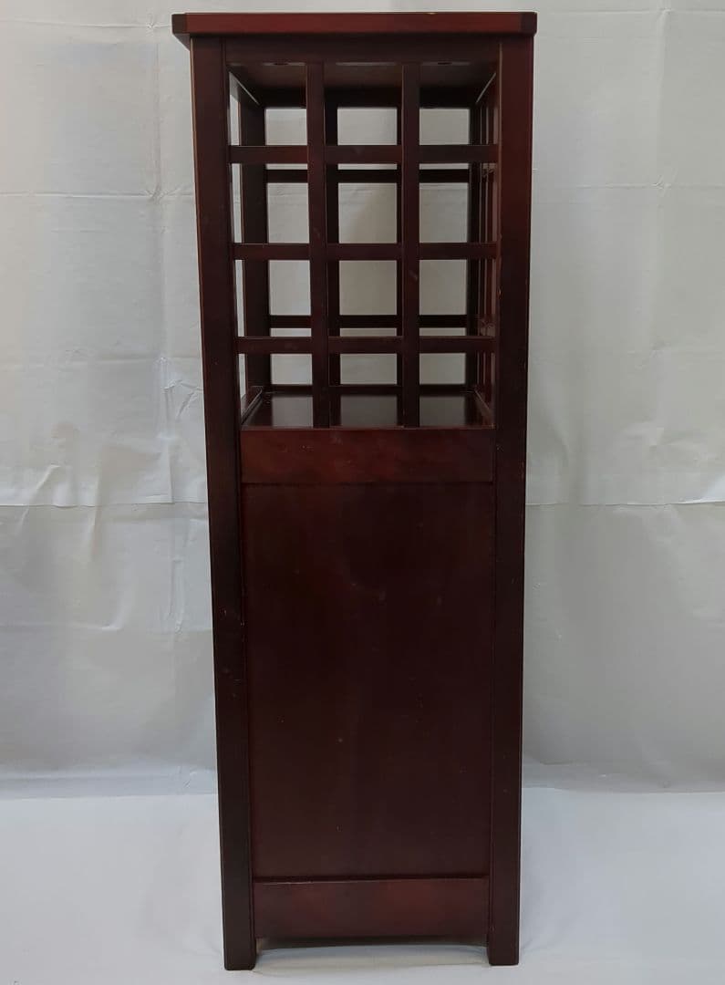 レトロ 木製ラック 電話台 ファックス台 ダークブラウン アヤノの通販