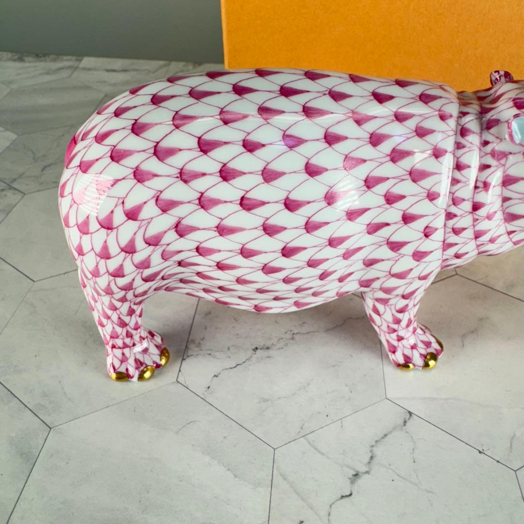 DA1292 ヘレンド herend カバ 置物 陶器