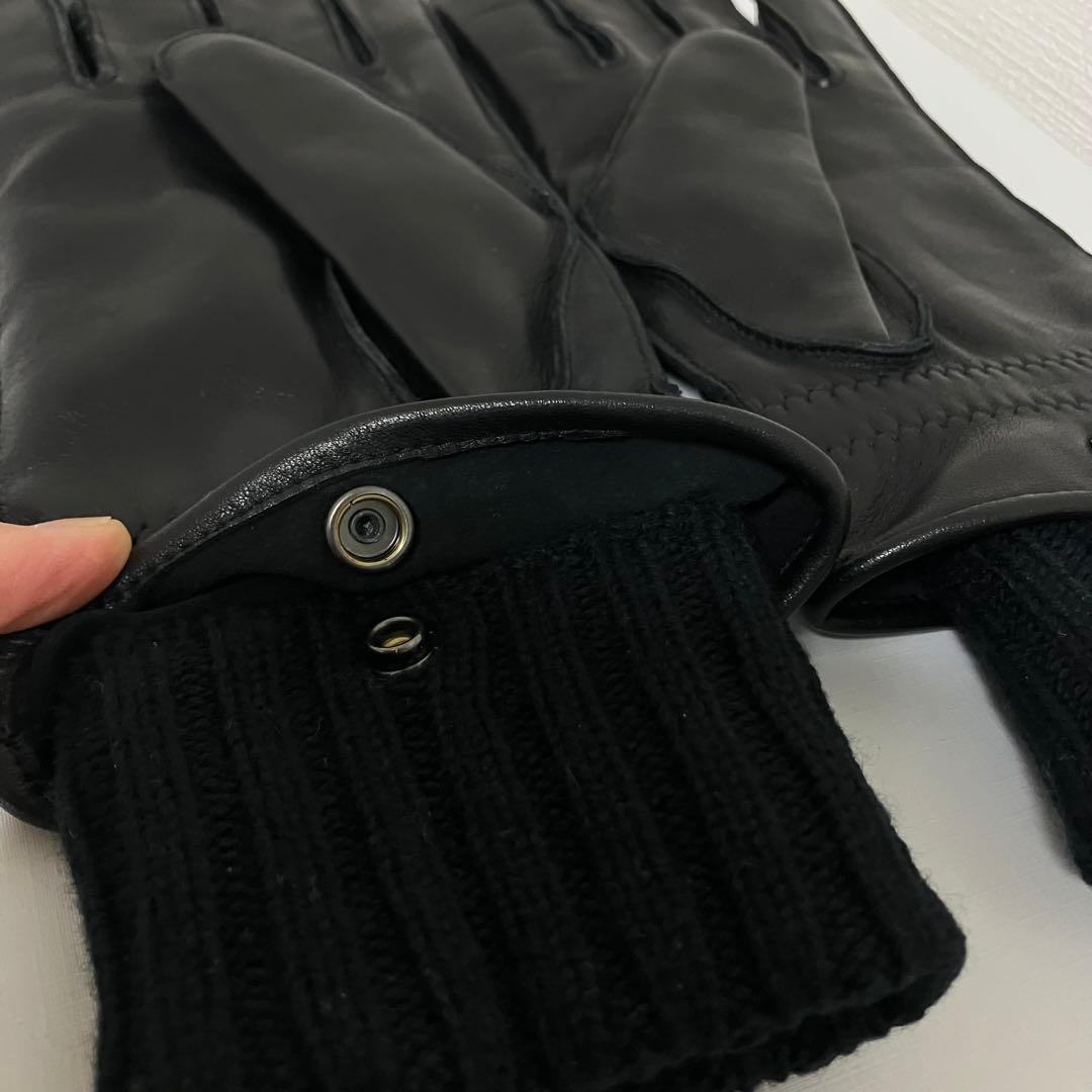 タグ付き新品】COACH コーチ 羊革メンズ レザー手袋 カシミヤ混 黒