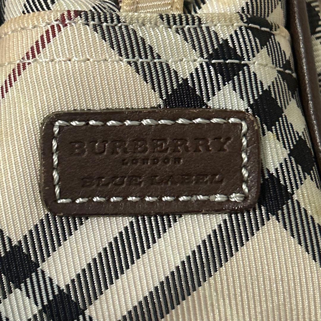 バーバリーブルーレーベル ショルダーバッグ ノバチェック ベルト ベージュ