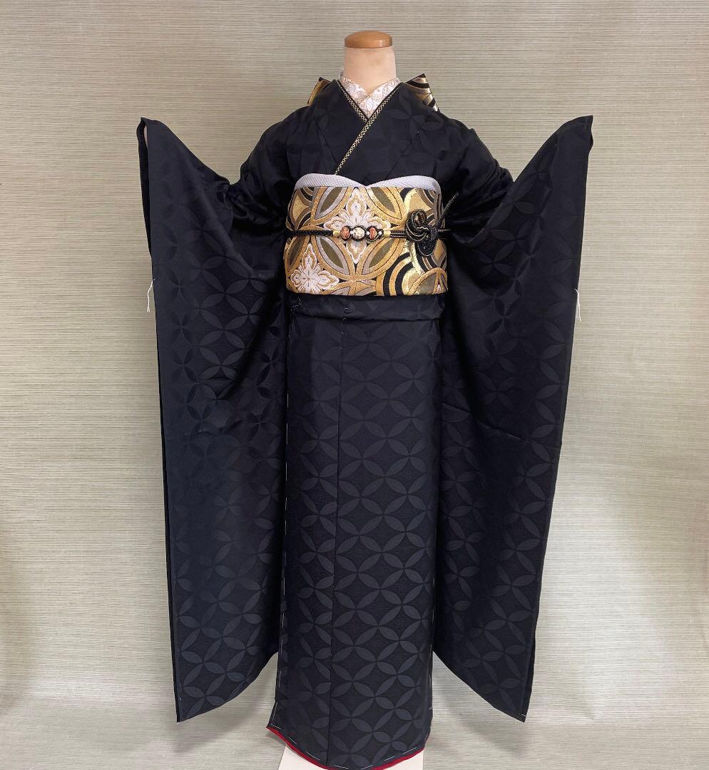 黒無地振袖フルセット