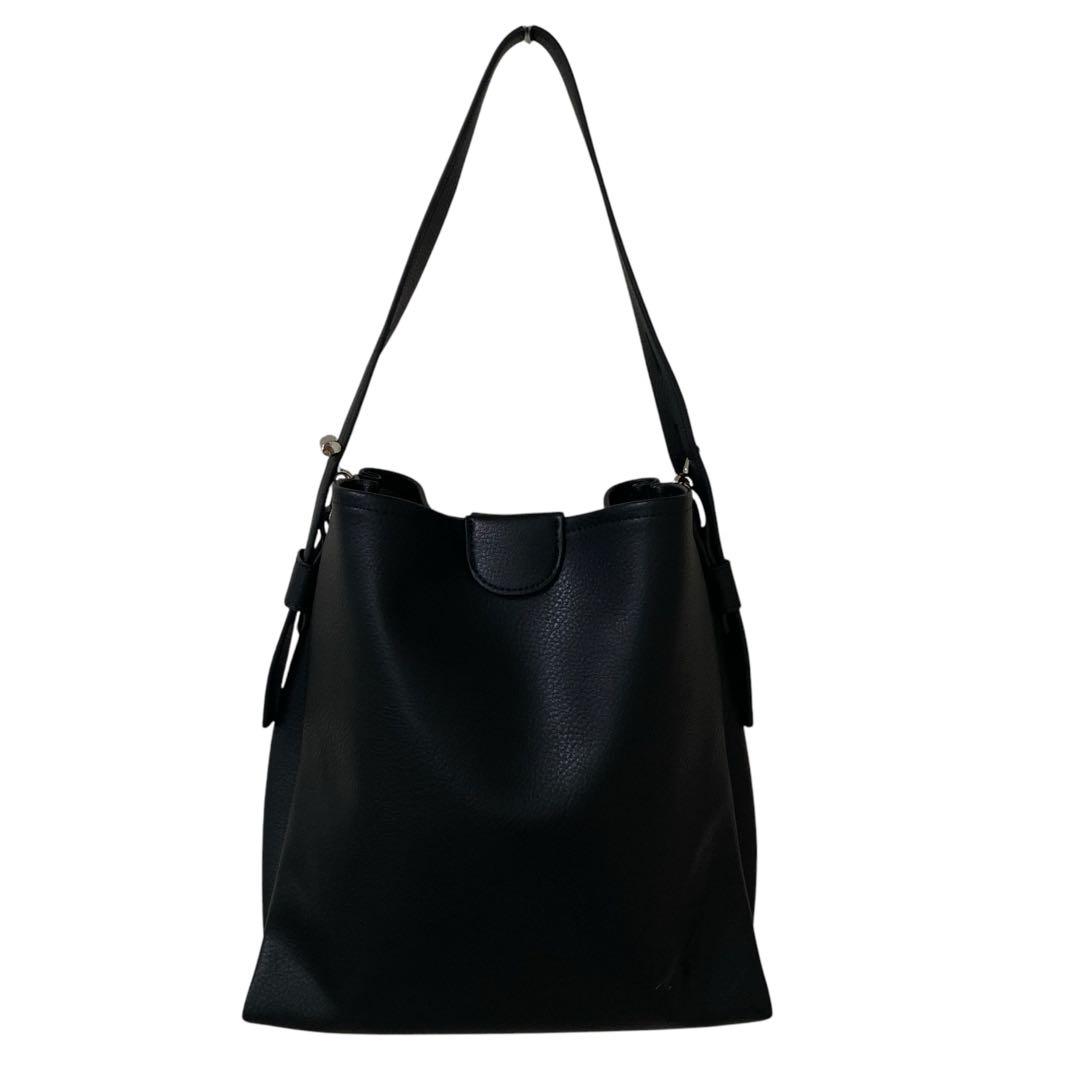 未使用⭐︎Kitamura 黒 2wayレザーショルダーバッグ インナーポーチ付き