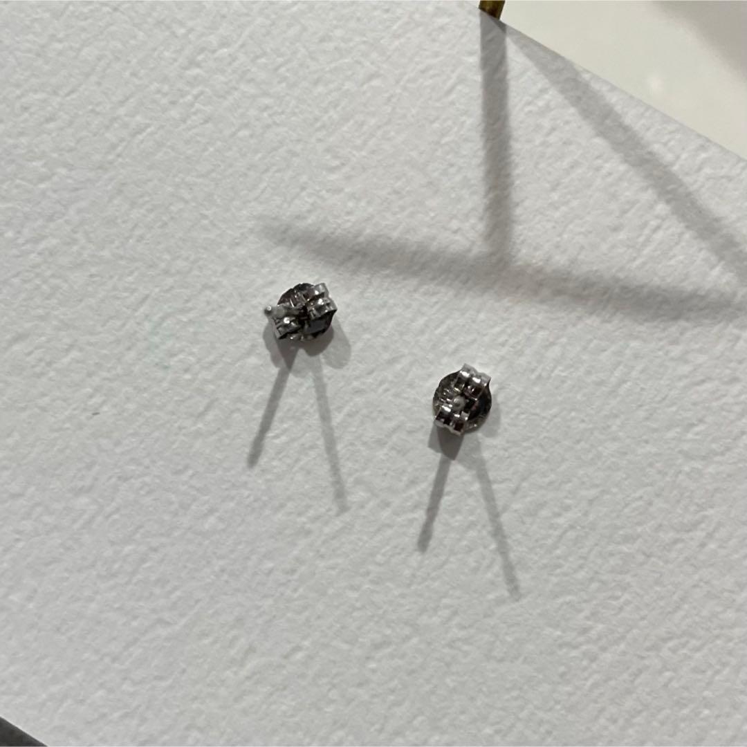 Pt900 0.4ct up カレカット スクエアカット ダイヤモンド ピアス