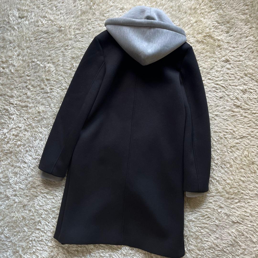 極美品 ZARA チェスターコート デタッチャブルフード コントラスト