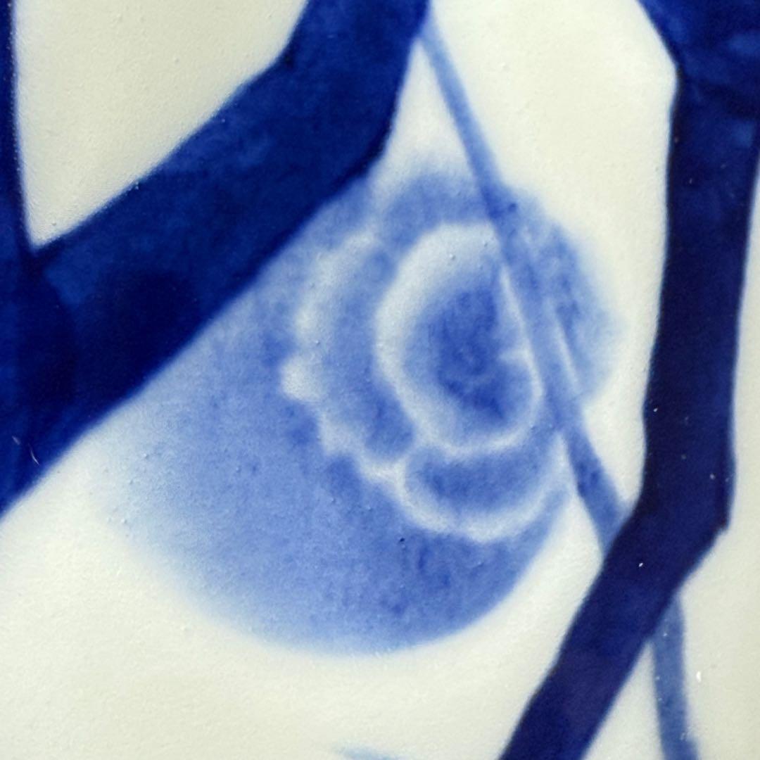 オールド深川製磁　錦手　柿鳥図花瓶　高さ24cm　オブジェ　インテリア