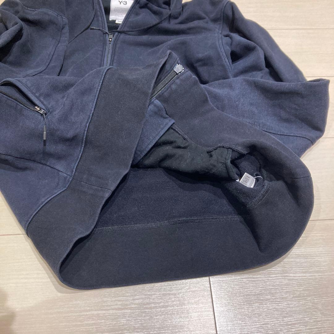 Y-3 ブラック　フード付きパーカー XL