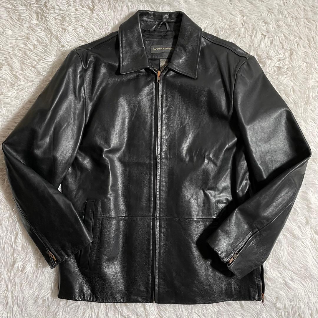 90s バナナリパブリック レザージャケット サイドスリット - メルカリ