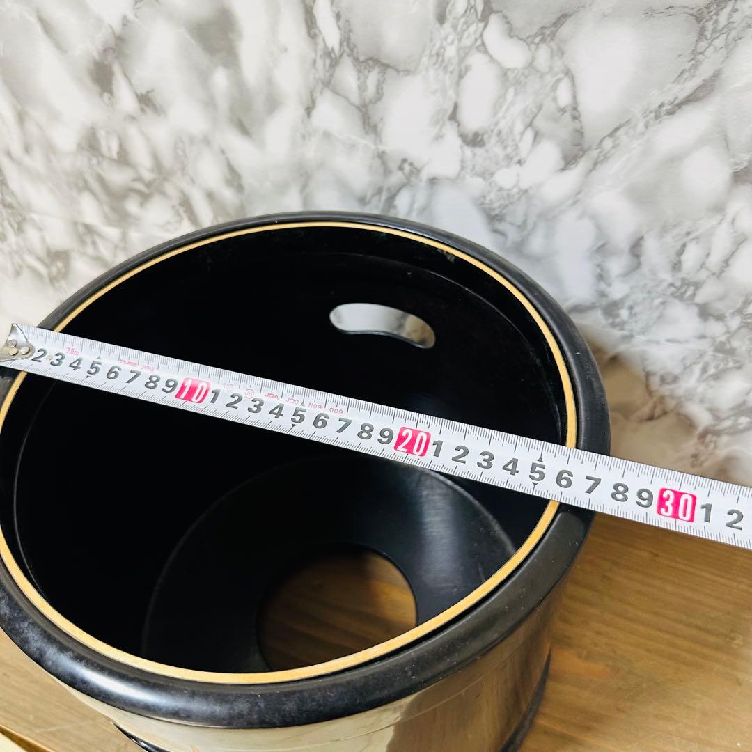 黒色火鉢枠 2個セット 漆器 豊臣秀吉家紋 アンティーク 骨董品 木箱 美術