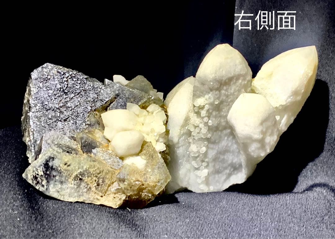 超希少品・大サイズ】八面体蛍石＆キャンドルクォーツ 共生鉱物