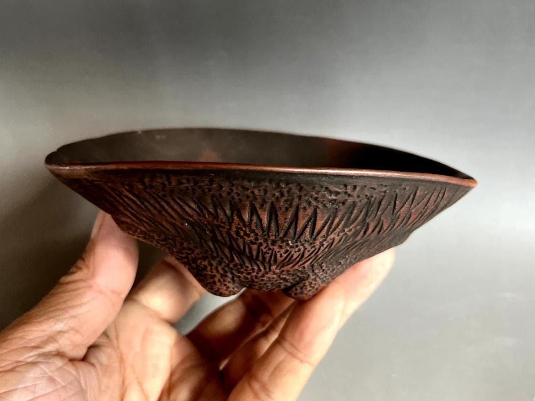 盃□覗きお福と裏鬼 酒器 酒杯 皿 平鉢 飾皿 古