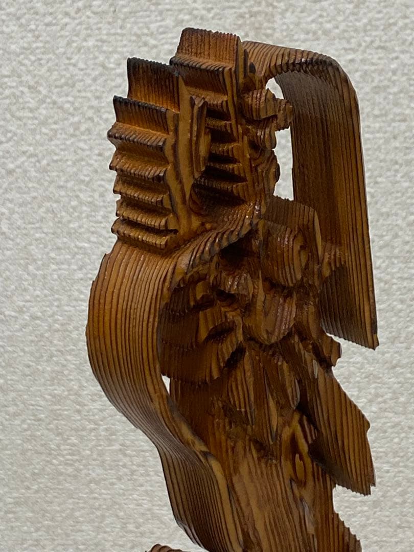 3-2416 銘木屋久杉 祥瑞 昇龍 木彫り工芸 龍の木彫り彫刻