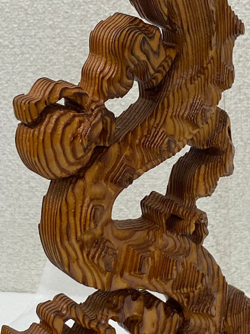 3-2416 銘木屋久杉 祥瑞 昇龍 木彫り工芸 龍の木彫り彫刻