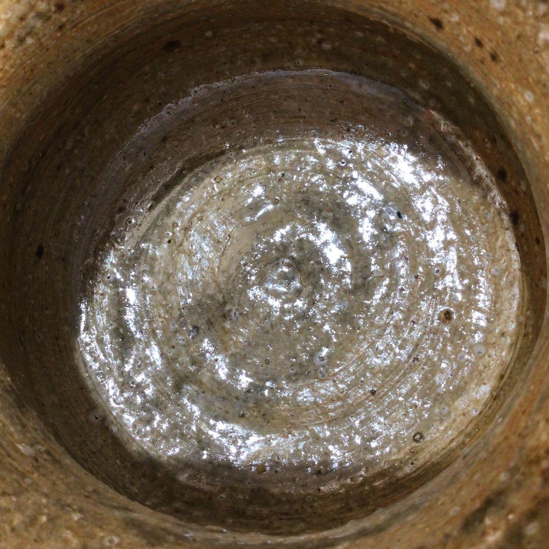 N493 水指 『信楽焼』『杉本忠(瑞峯)造』『胴締水指』 共箱 茶道具