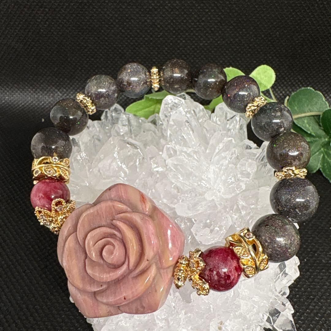 やっちゃん様6/16＊マトリックスオパール ロードナイト 薔薇 ブレスレット