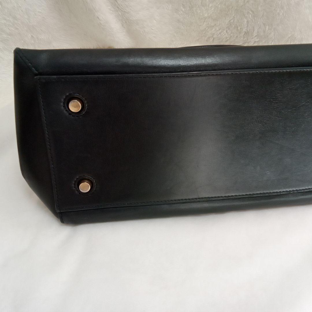 美品 CÉLINE セリーヌ エッジ ブラック レザー ハンドバッグトートバッグ