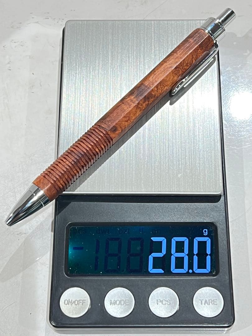 めい　S20 0.5mm 本花梨瘤　KATO201ボールペン本花梨瘤八角軸