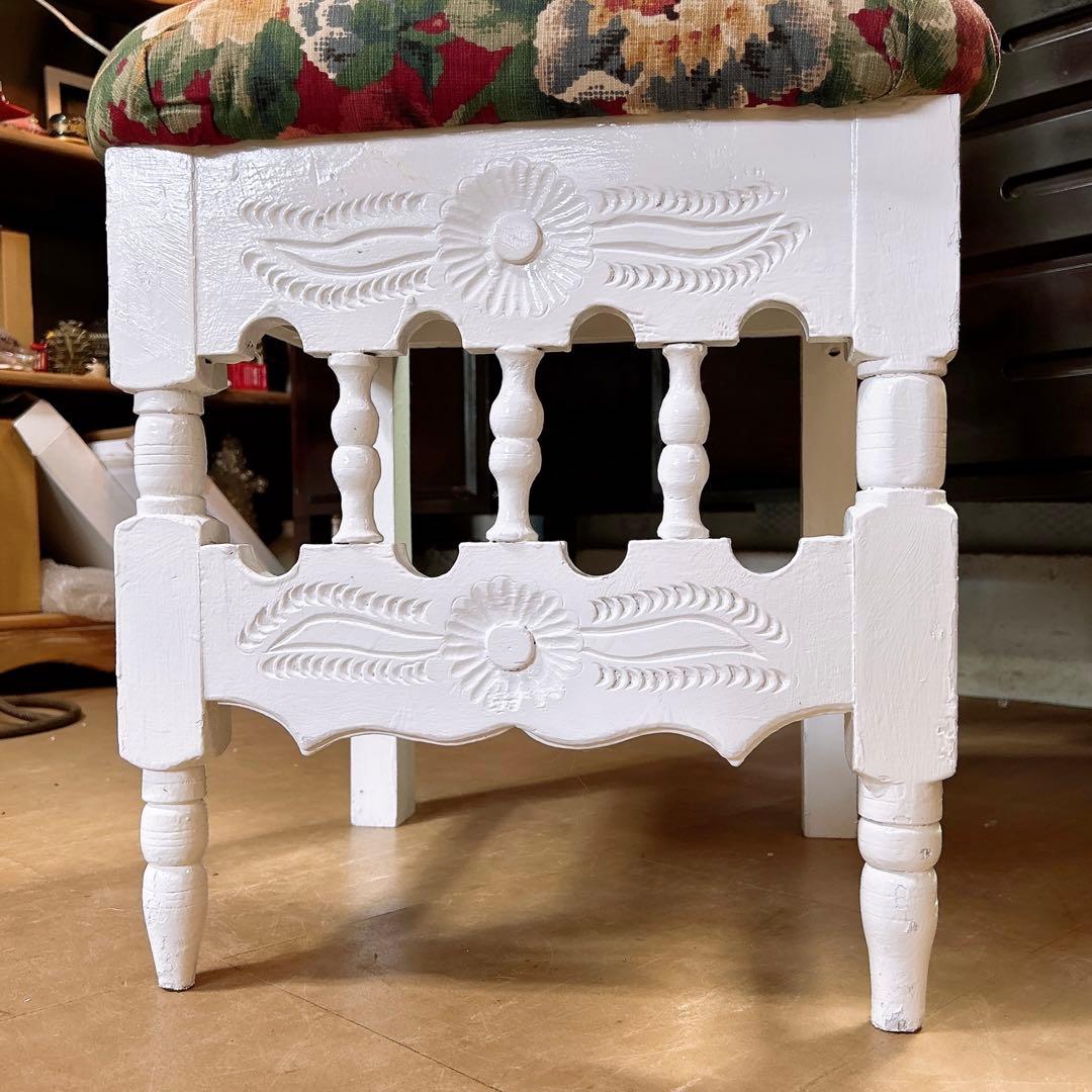 アンティーク商材 ① オールドウッド クッションチェア ウッドスツール