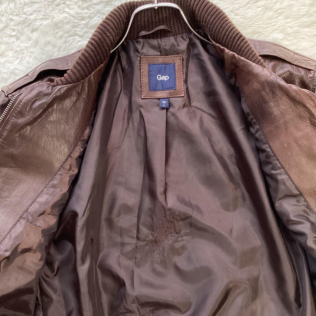 ギャップ レザージャケット ブラウン ヤギ 山羊 ゴートレザー