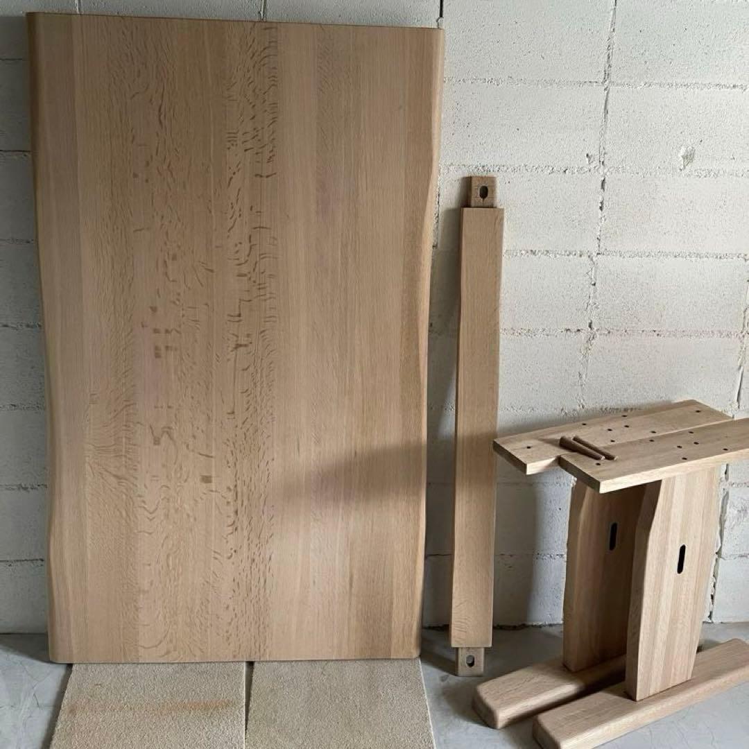 美品　飛騨清見工房　天然木楢無垢材　オーク無垢材　ダイニングテーブル150 虎斑