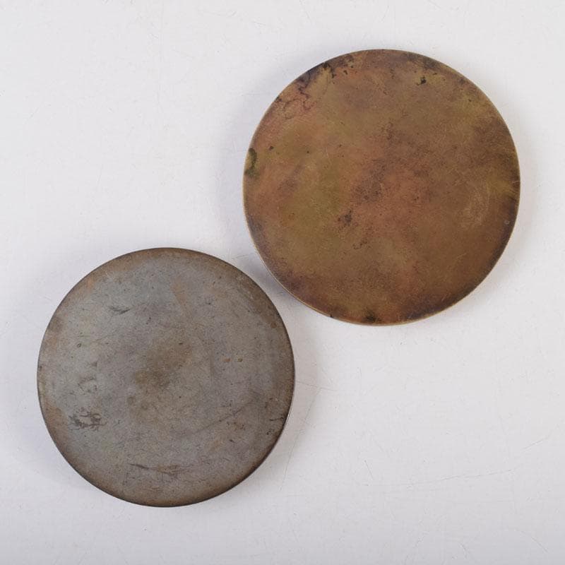 中国 古銅 銅鏡 古鏡 紙鎮 文鎮 2点 C 9214