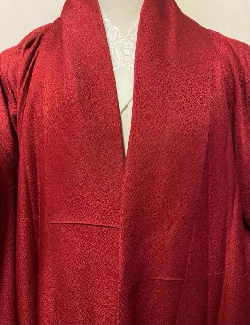 再入荷！ 人気 地紋 色無地振袖 赤 エンジ 振袖セット 黒赤 豪華振袖 成人