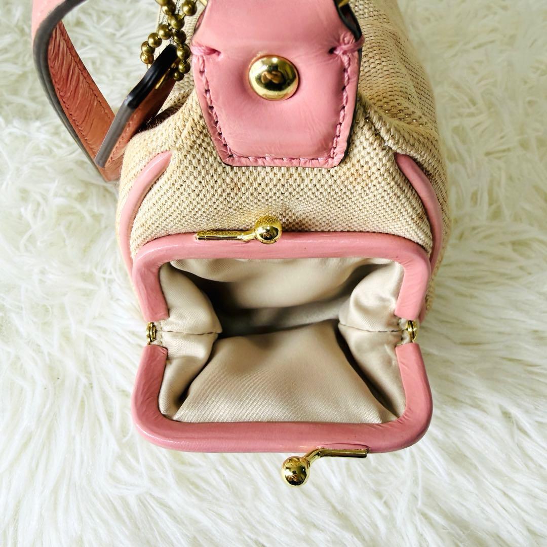 coach キャンバスタトゥー アクセサリーポーチ 花柄 ワンショルダーバッグ