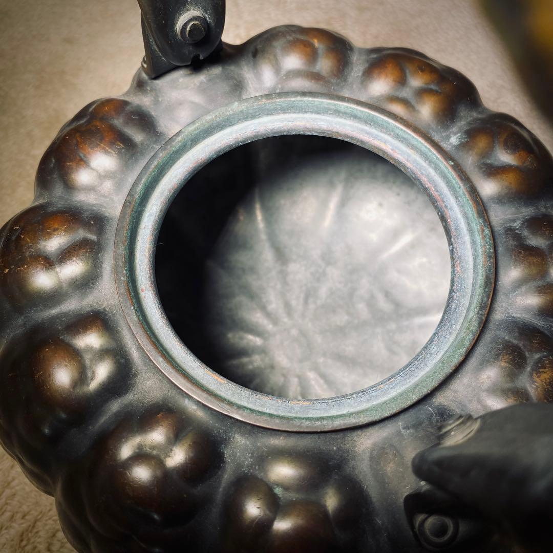 【古き良き日本の逸品】皆川堂の銅製かぼちゃ形薬缶　和のオブジェとして飾るも良し