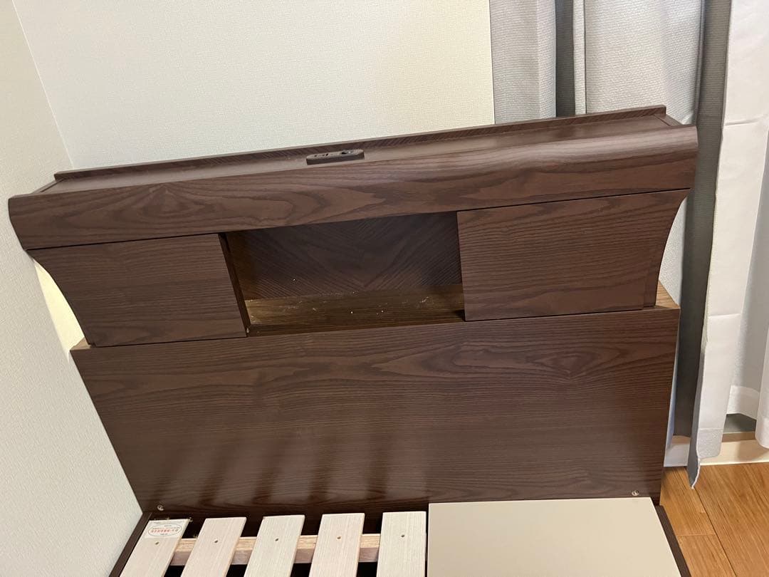 【ニトリ】ダークブラウン シングルベッド 引き出し収納付き