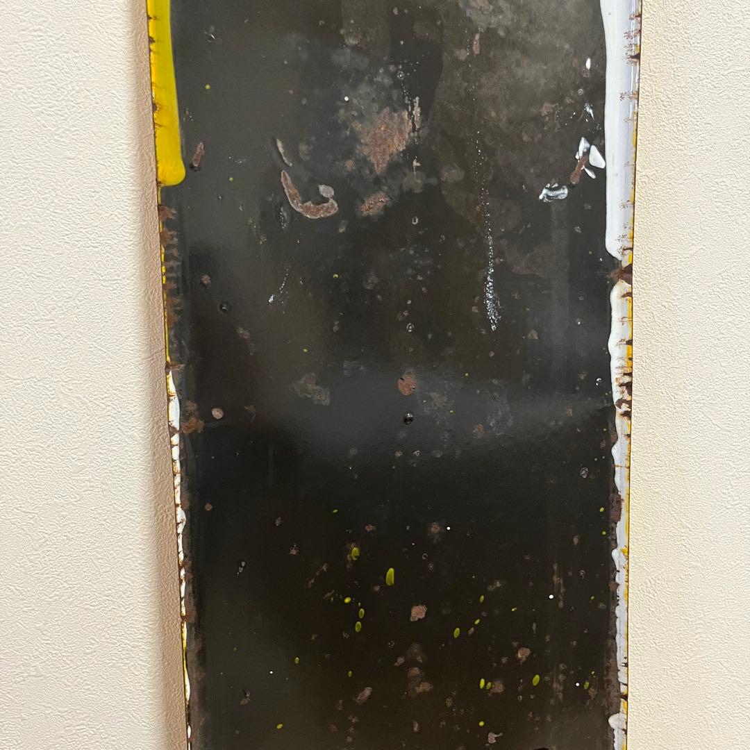 ③昭和天ぷら油　看板　昭和産業　黄色　マルニ印　レトロ　琺瑯　ホーロー　当時物