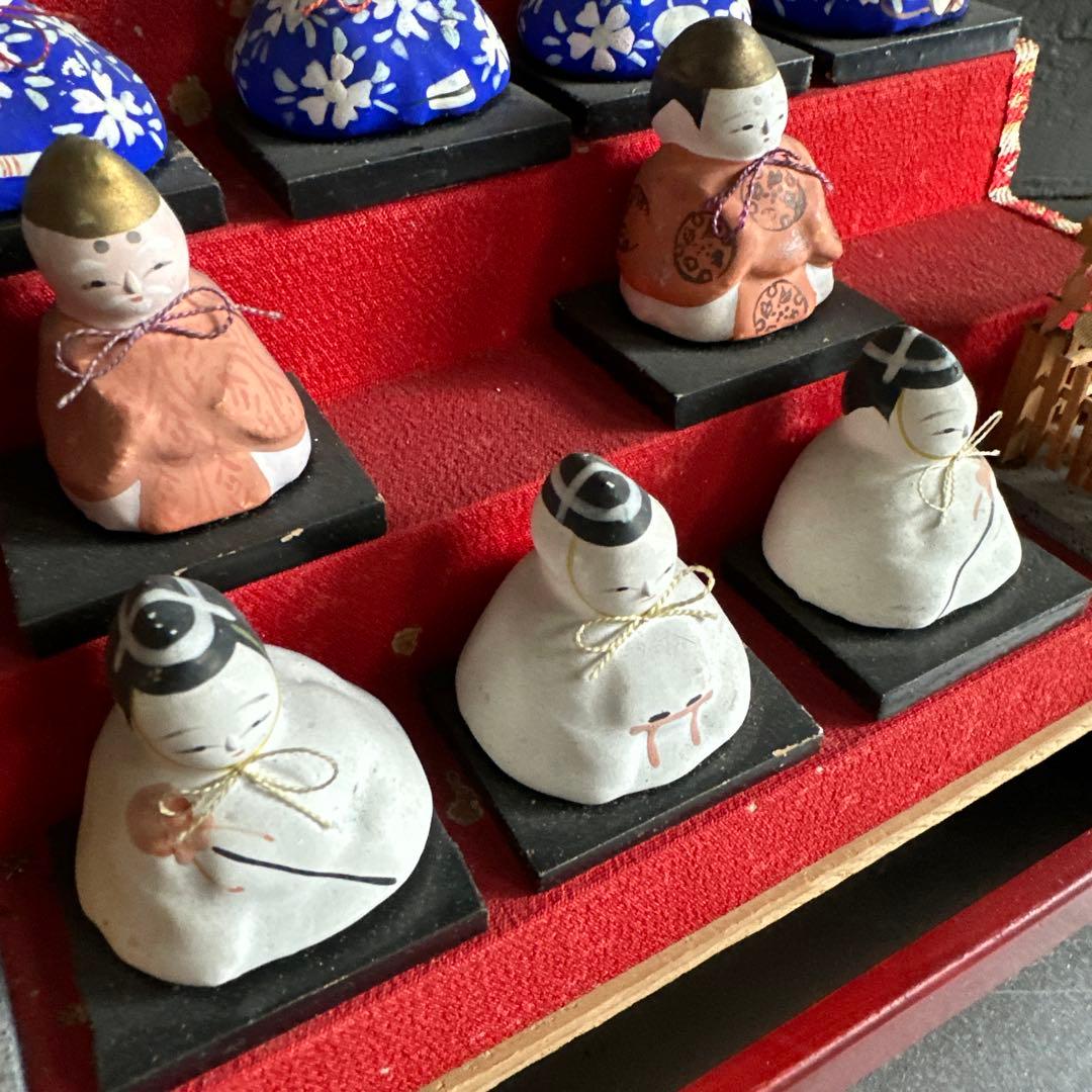 瞬間的お値下げ‼️アンティークミニ雛人形　希少品！雛壇飾り土人形　可愛い