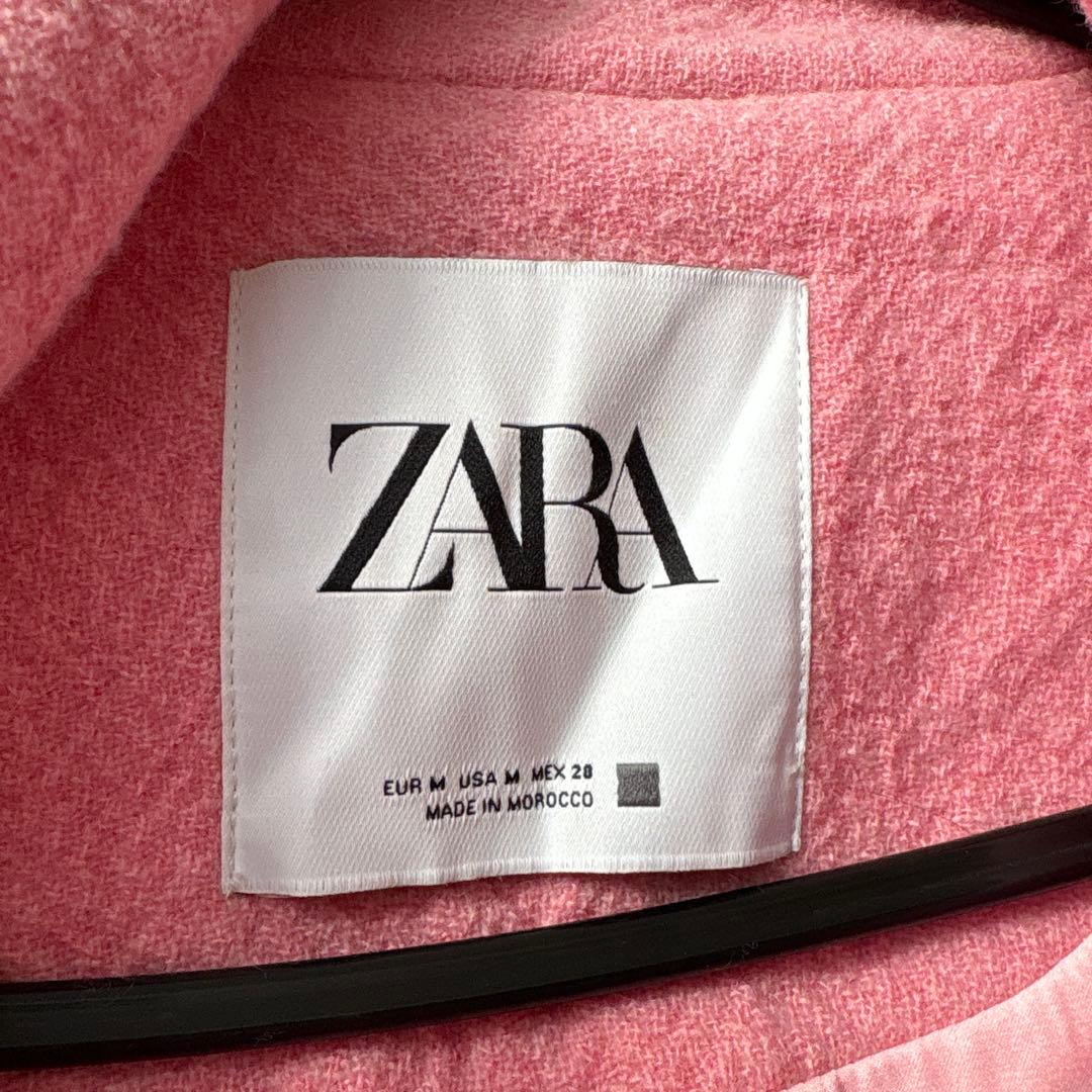 新品 ZARA ザラ ピンク オーバーサイズ ダブルブレストコート M