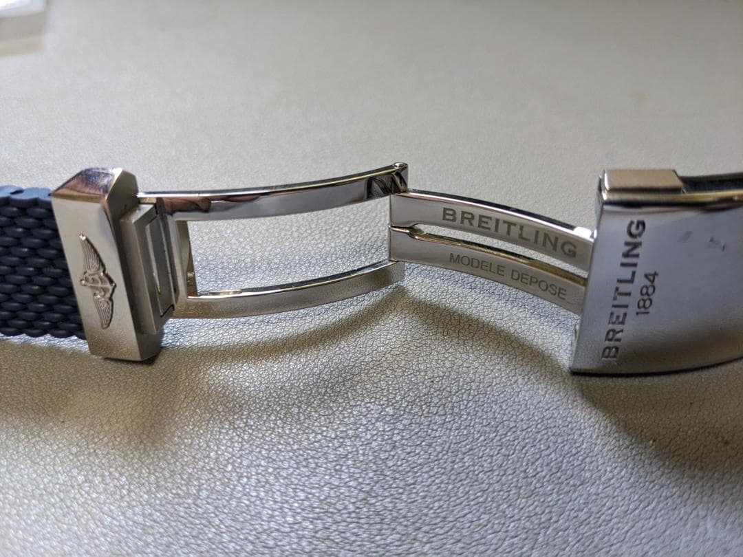 BREITLING スーパーオーシャン 22mm ネイビーラバーベルト　バックル