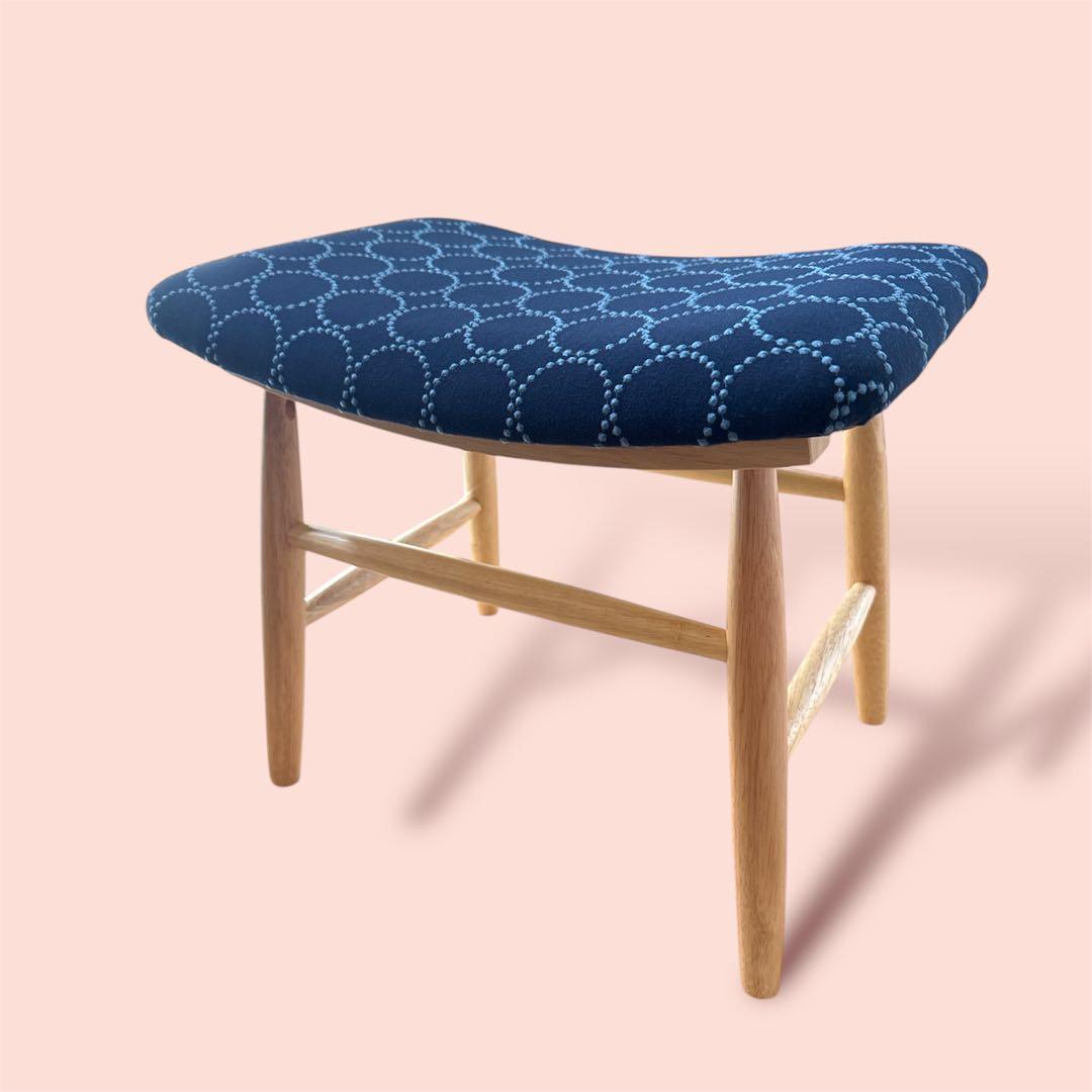 ミナペルホネン生地使用スツール　イス　椅子 オットマン　インテリア雑貨　家具