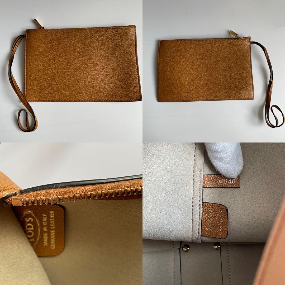 未使用級✨　TOD's タイムレス　トートバッグ　　ブラウン　レザー ロゴ