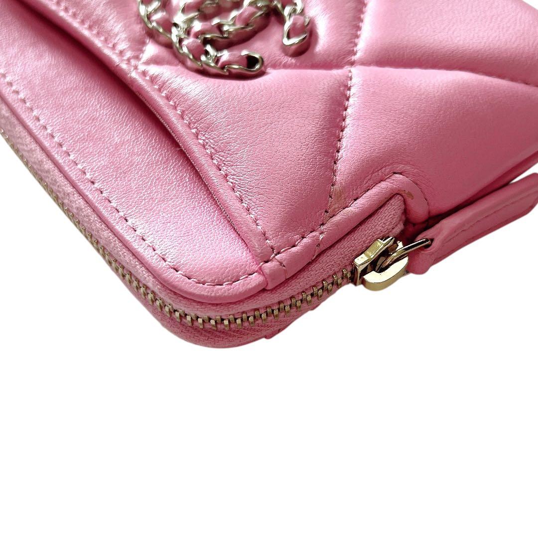 【未使用】CHANEL マトラッセ ピンク ラムスキン ケース ココマーク