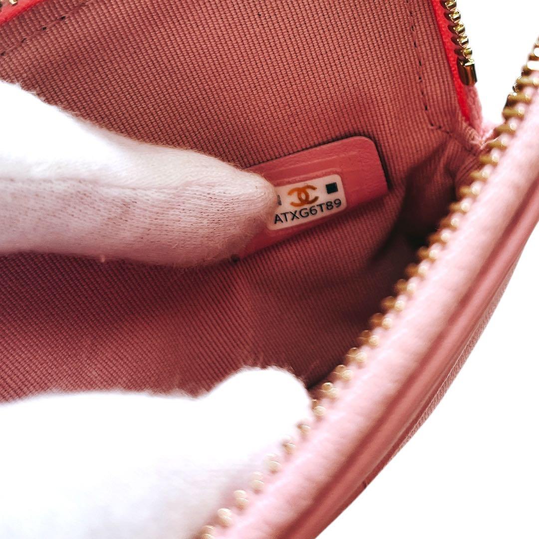 【未使用】CHANEL マトラッセ ピンク ラムスキン ケース ココマーク